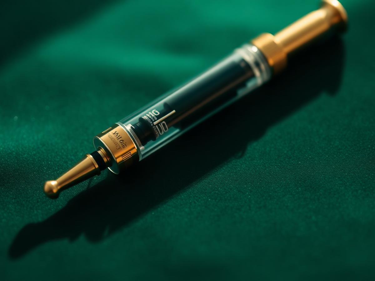 Mounjaro auto-injector pen on velvet