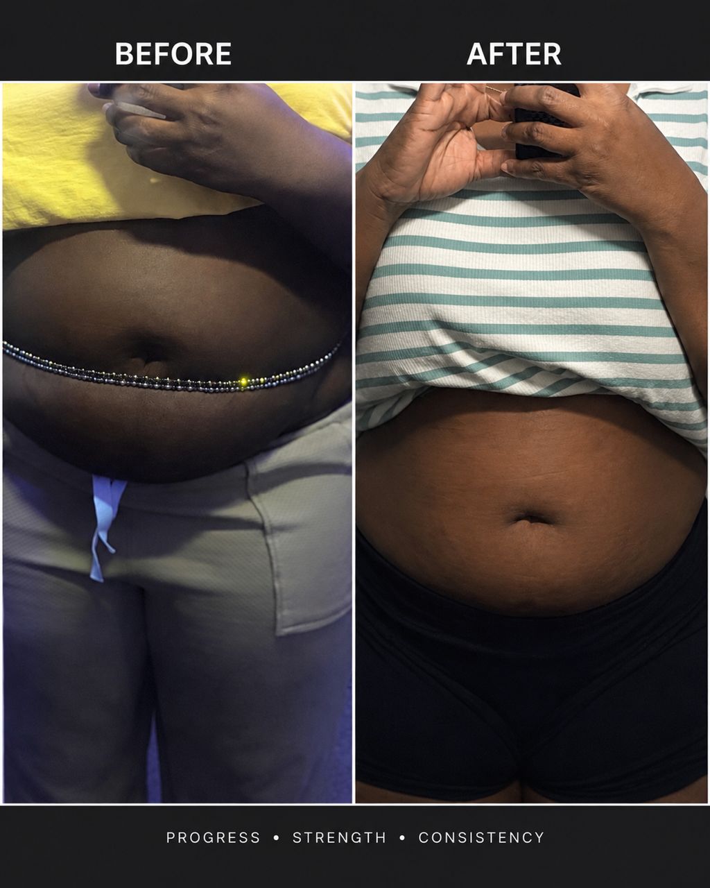 Before and after transformation